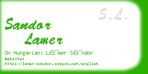 sandor lamer business card